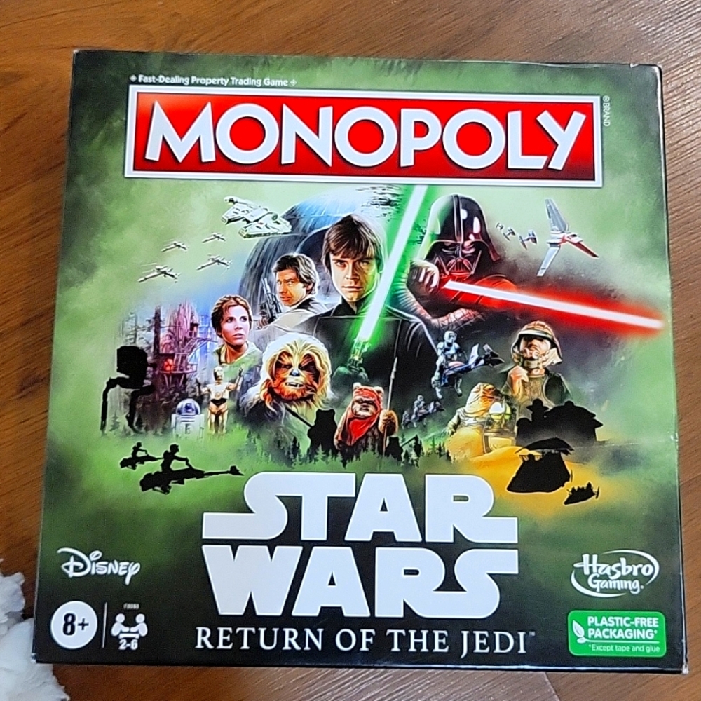 Hasbro Monopoly Star Wars Return of the Jedi board game 2-6 player 6 zinc NEW…